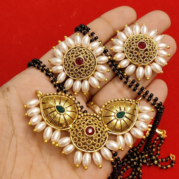 Purchase online Rhinestone Multi-Colour Mangalsutra And Earrings Set For  Women – Lady India